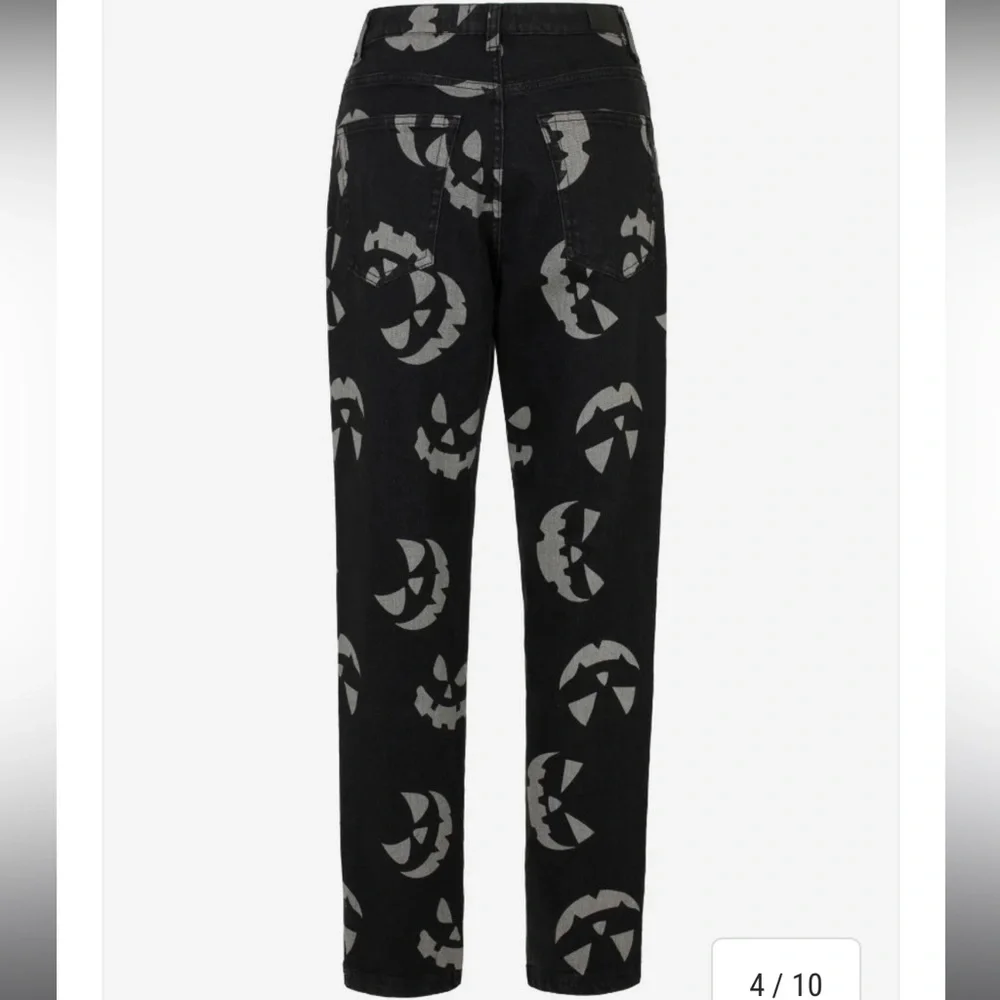 Hell Bunny Black Pumpkin Print Pants - Picture 4 of 6